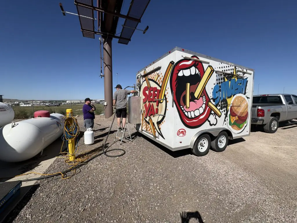 Rapid City food truck having propane refilled at Patrons.