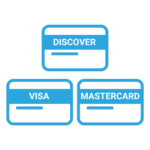 Discover Visa and Mastercard credit card icons