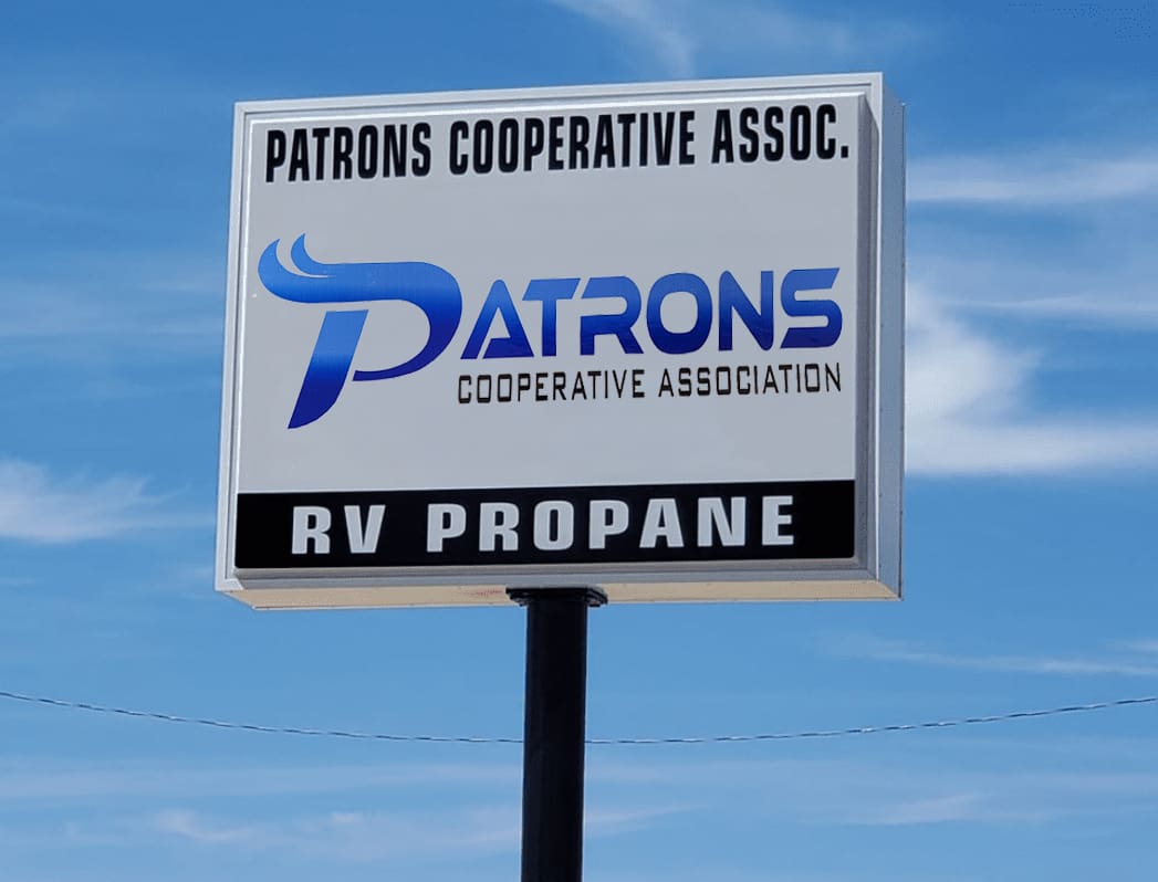 Patrons Cooperative Association Sign